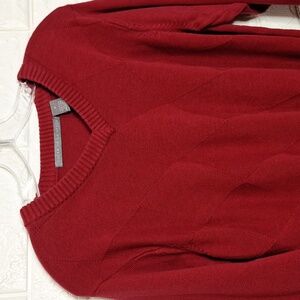 OSCAR DE LA RENTA Argyle V Neck Long Sleeve Sweater